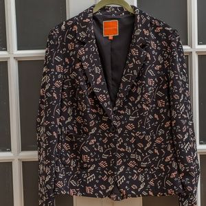 modcloth musical notation stretch jacket BRAND NEW